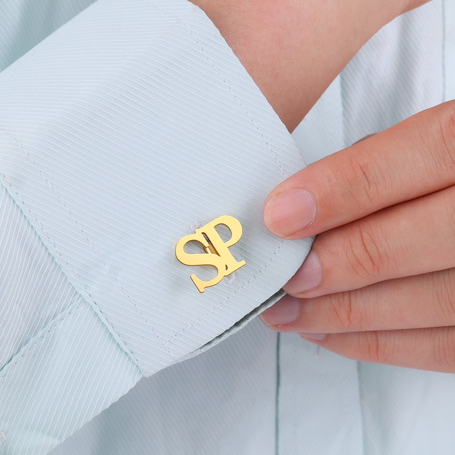 Monogrammed Cufflinks with Initials – Mint & Lily