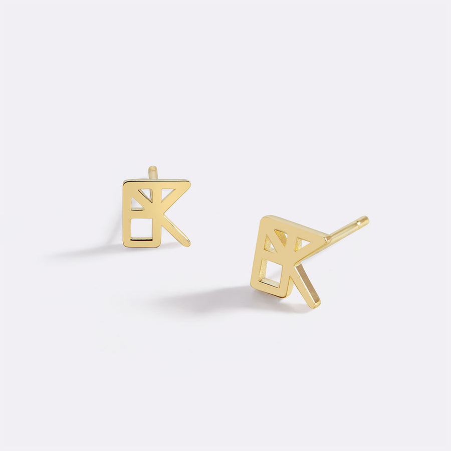 Pearl Earrings retailer with Monogram Initials (Order Any Initials) - Monogram Earrings in Yellow Gold, Rose Gold or Sterling Silver