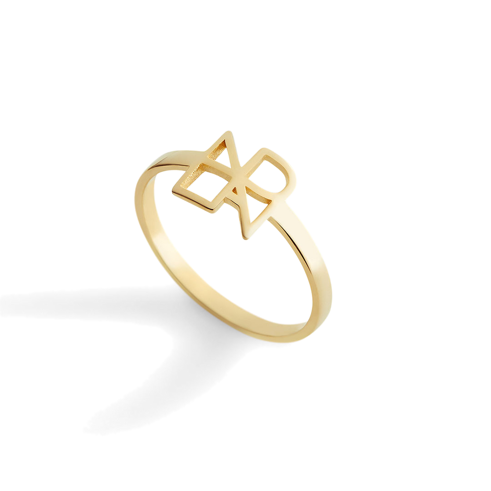 Monogram Name Ring - Gold / 7
