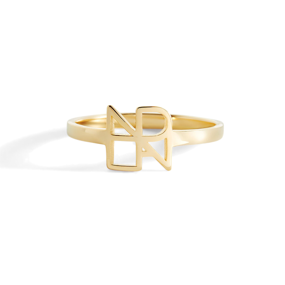 Monogram Name Ring - Gold / 7