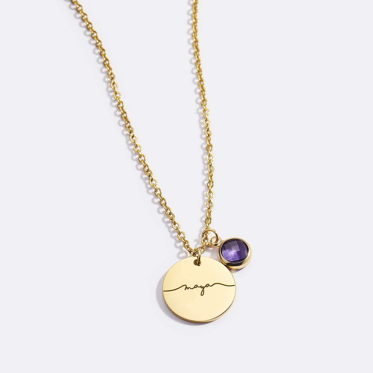 Monogram Script Birthstone Name Necklace – Mint Lily