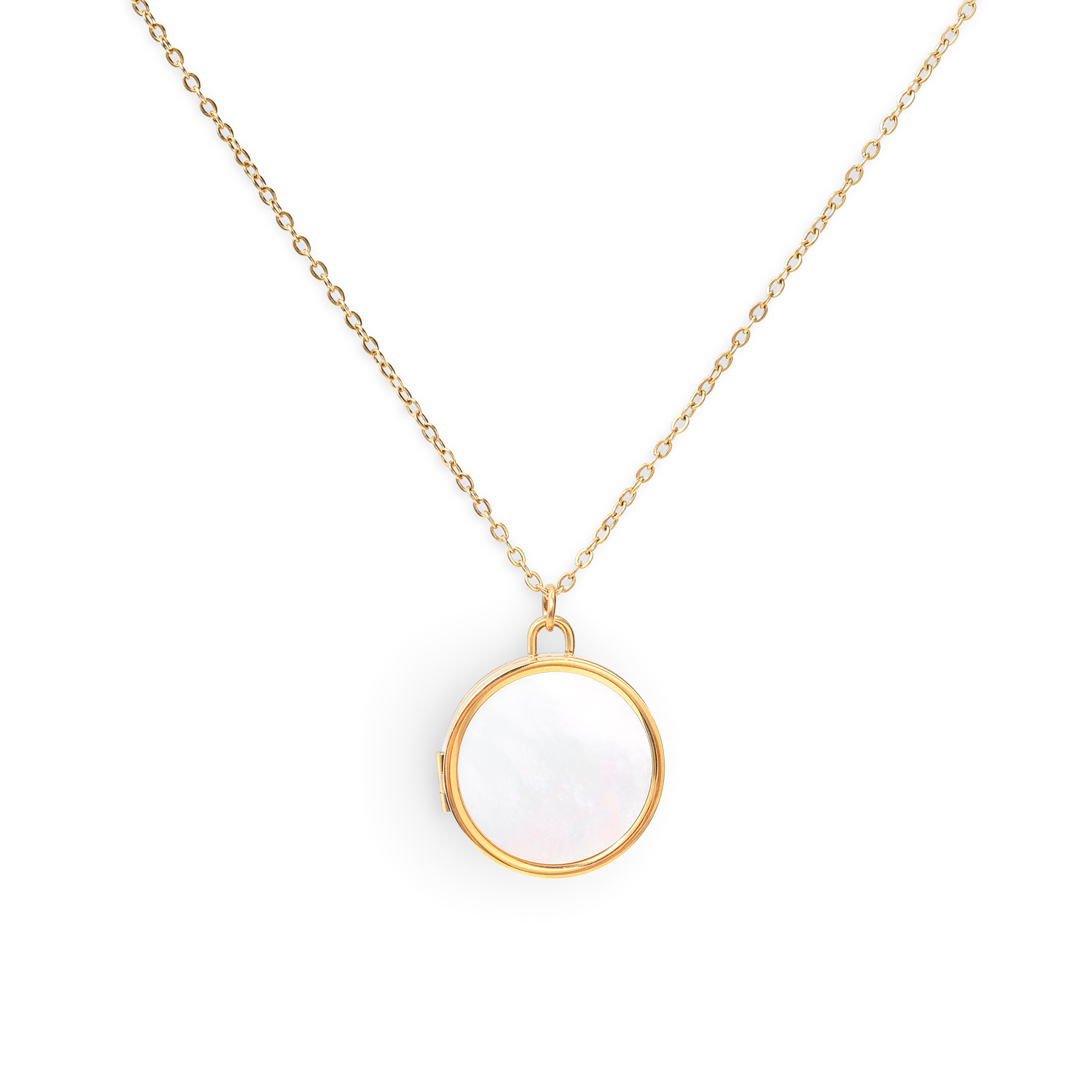 Mother of Pearl Locket Necklace