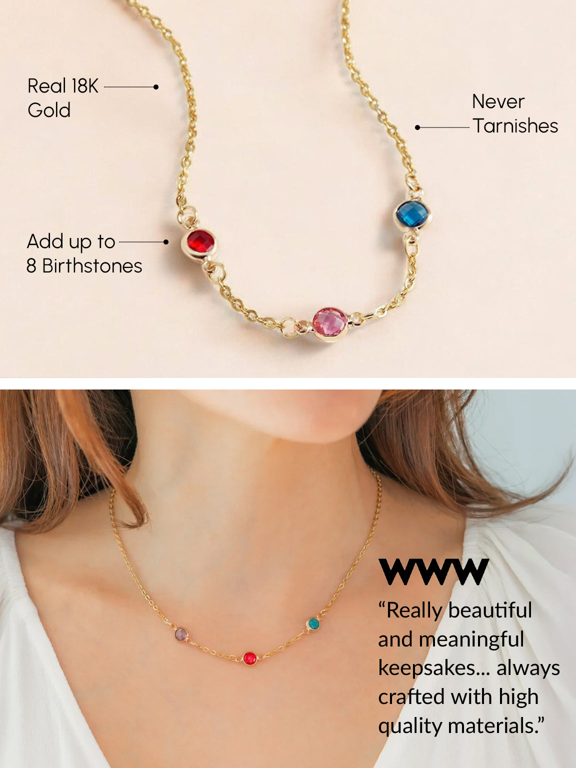 Multi-Stone Birthstone Necklace – Mint Lily