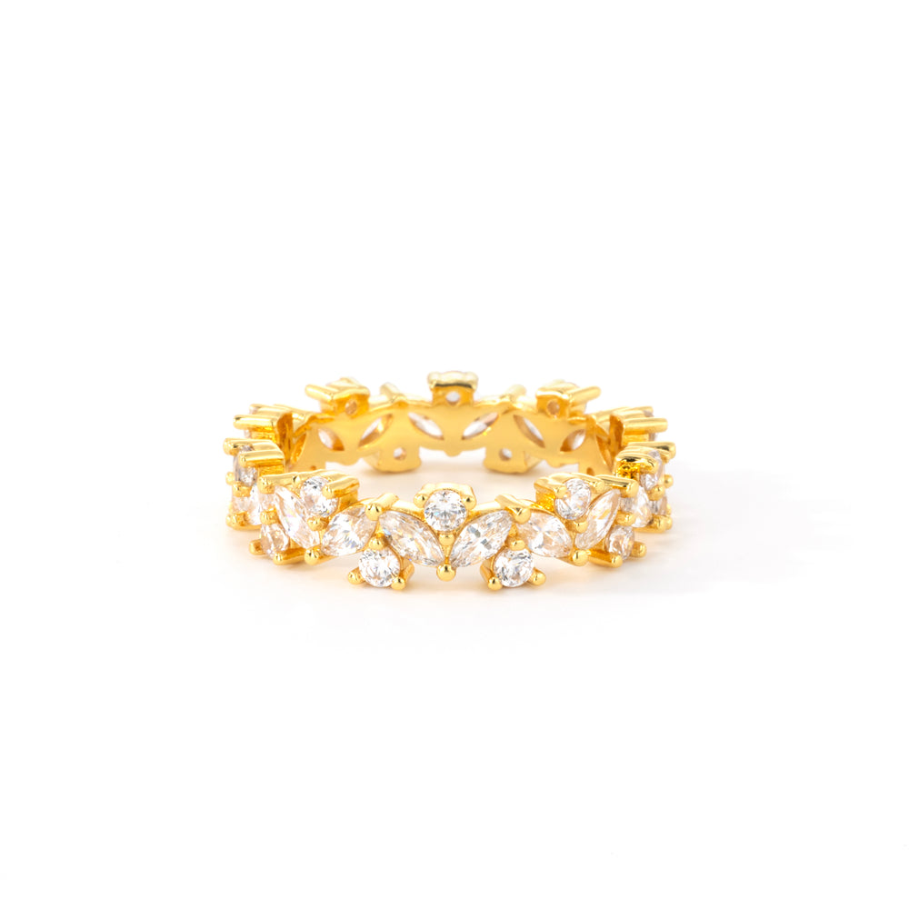 Multi Stone Marquise Ring - Gold / 5
