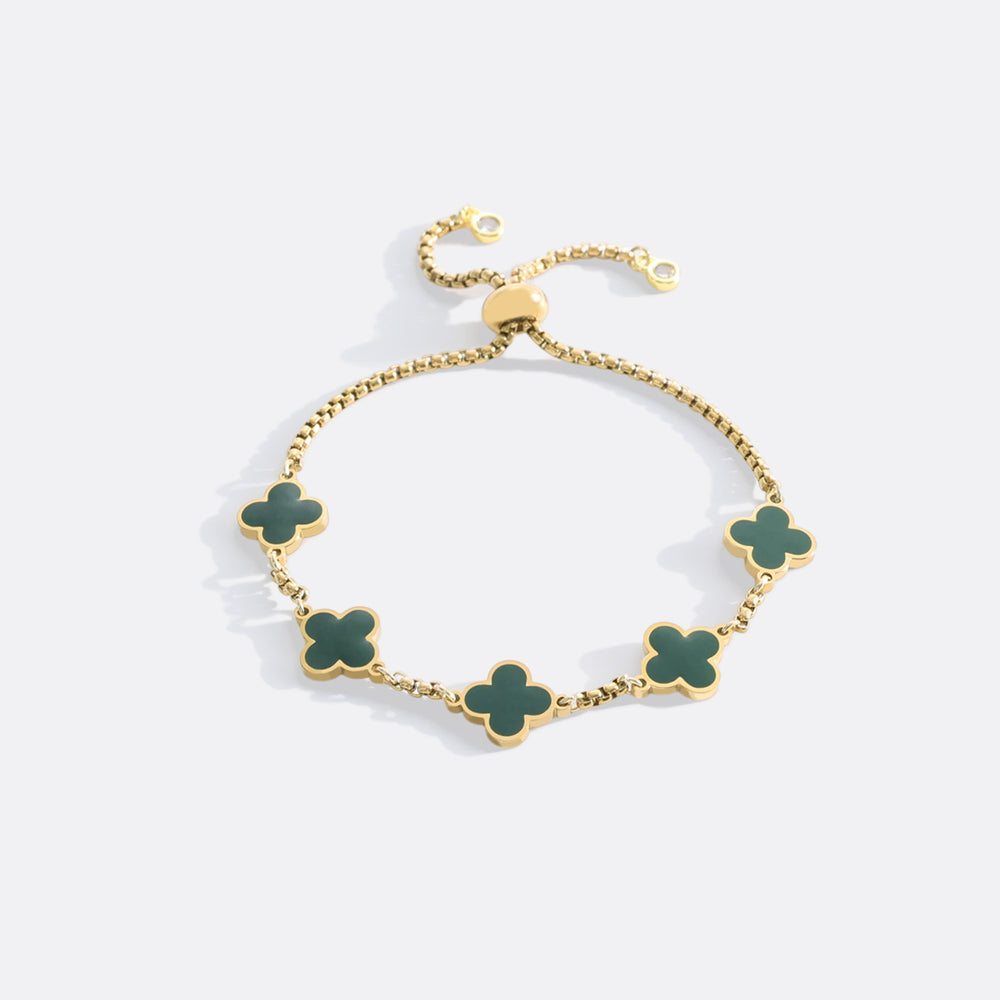 Clover Enamel Bracelet - Green Enamel