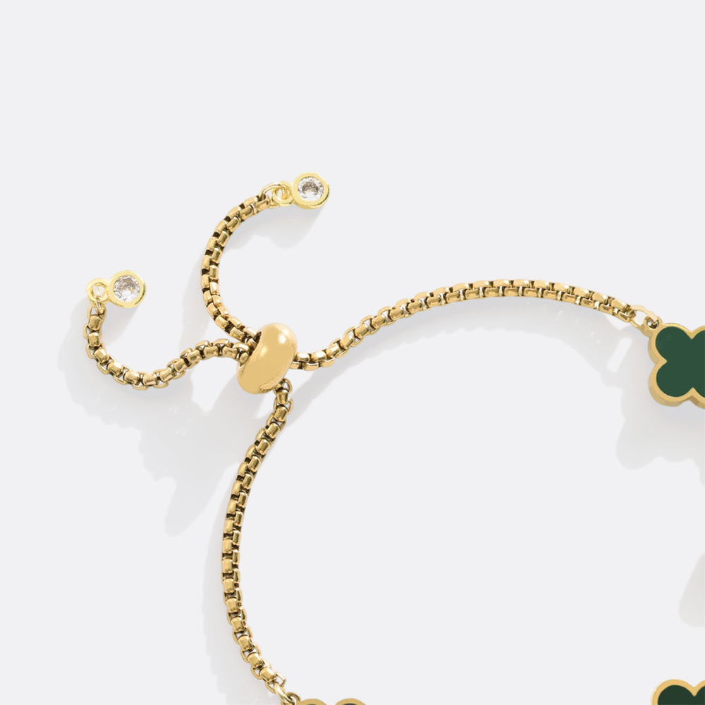 Clover Enamel Bracelet - Green Enamel