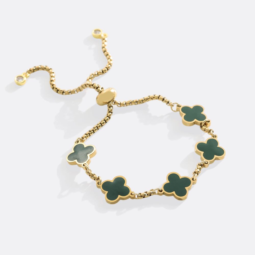 Clover Enamel Bracelet - Green Enamel