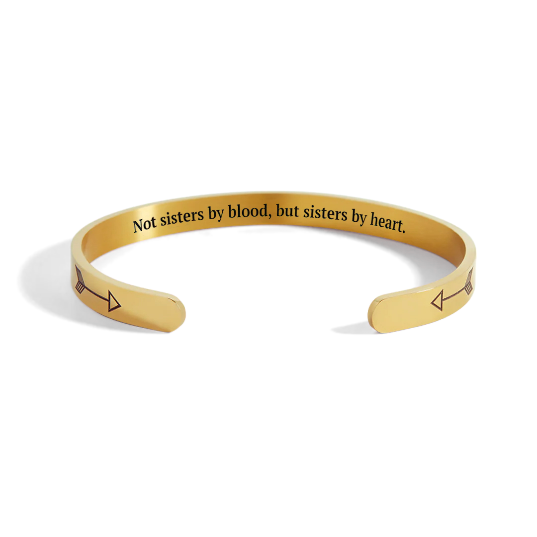 Not Sisters By Blood But Sisters By Heart Cuff Bracelet