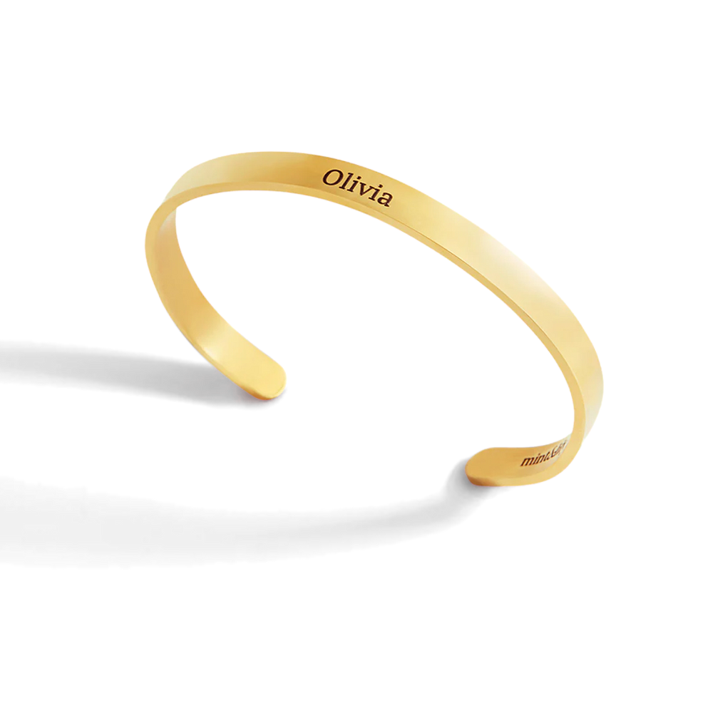 Not Sisters By Blood But Sisters By Heart Brazalete personalizable - Chapado en oro de 18 quilates. / Estándar