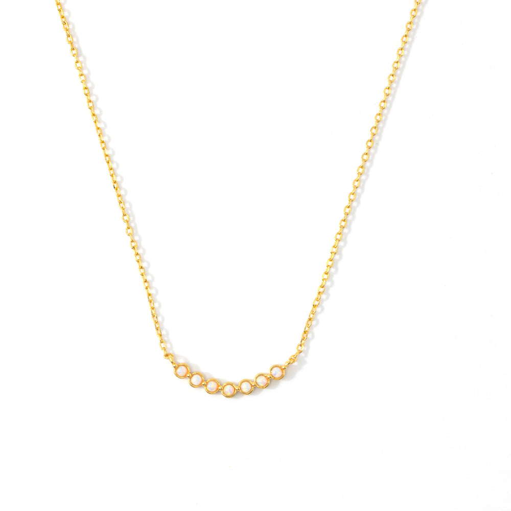 Opal Arc Necklace - Gold / 16" + 2"