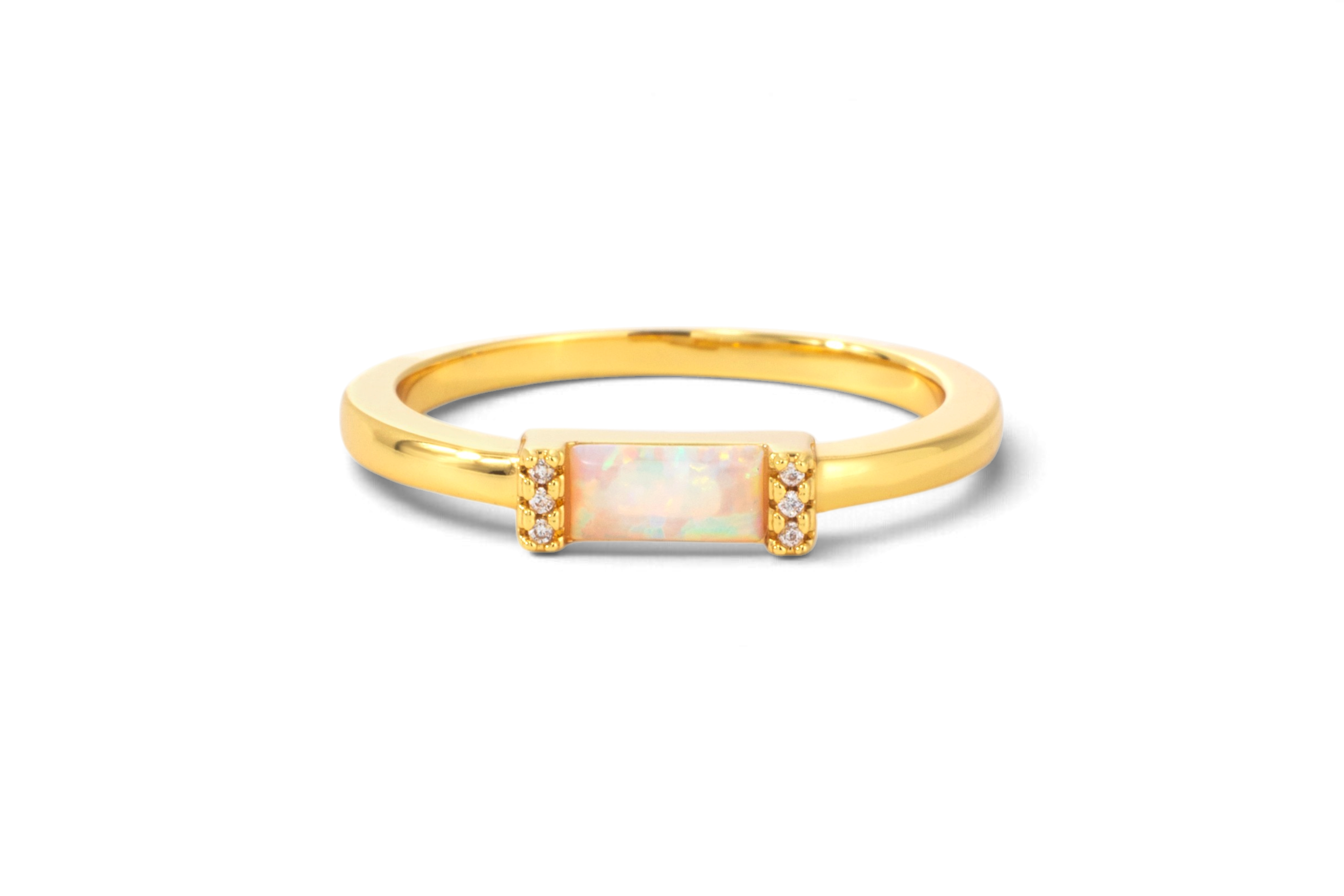 Opal Baguette Ring