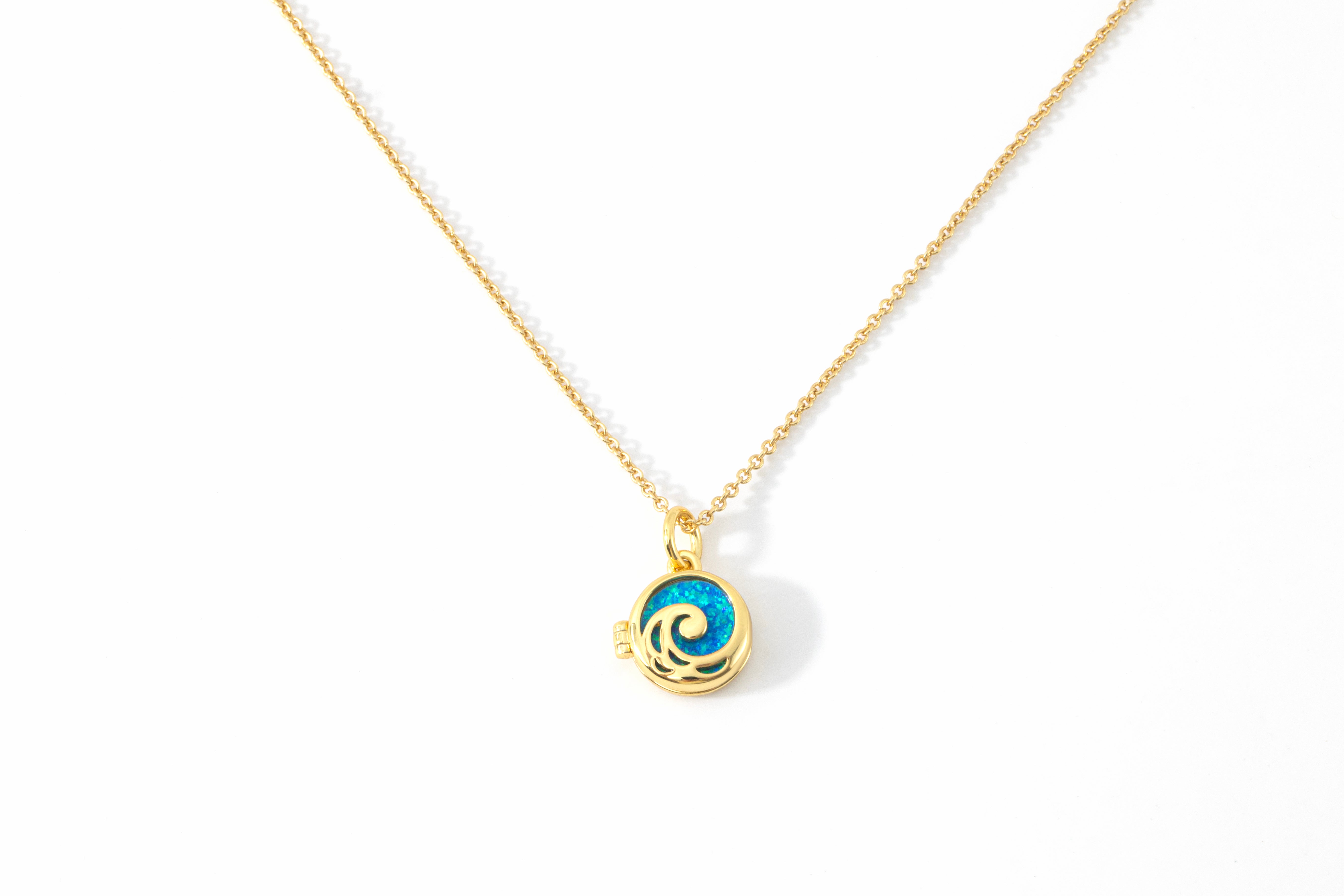 Opal Ocean Wave Locket Necklace – Mint & Lily