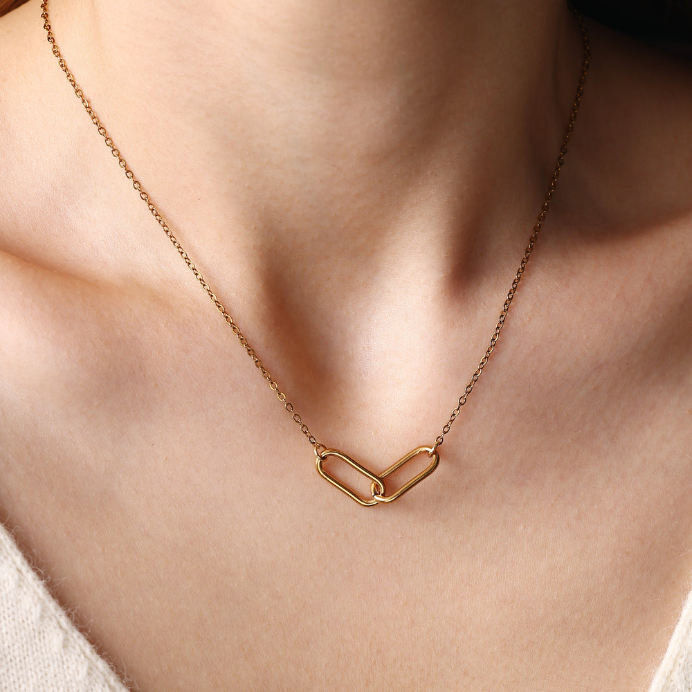 Oval Link Necklace - Gold / 17" + 2"