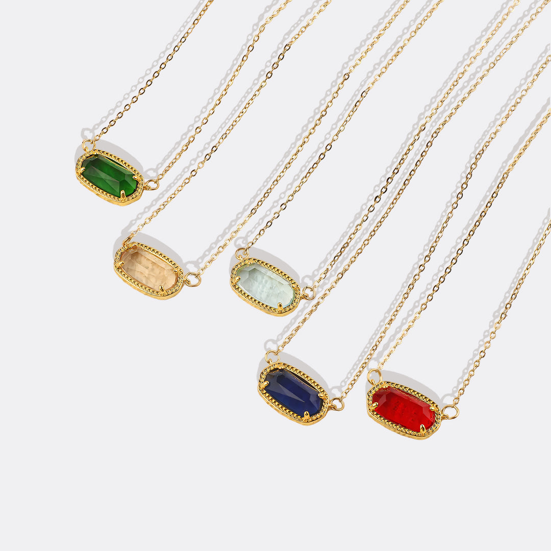 Oval Birthstone Pendant Necklace Mint Lily Oval Birthstone Pendant Necklace Mint Lily