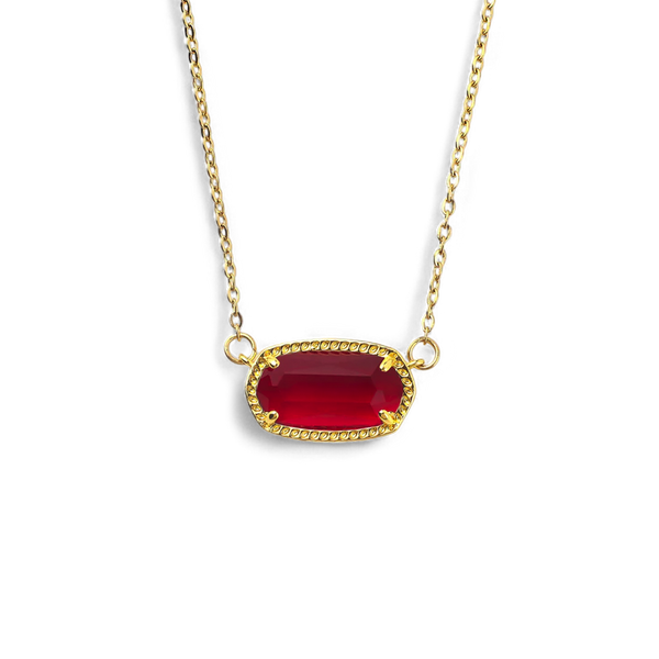 Oval Birthstone Pendant Necklace – Mint & Lily