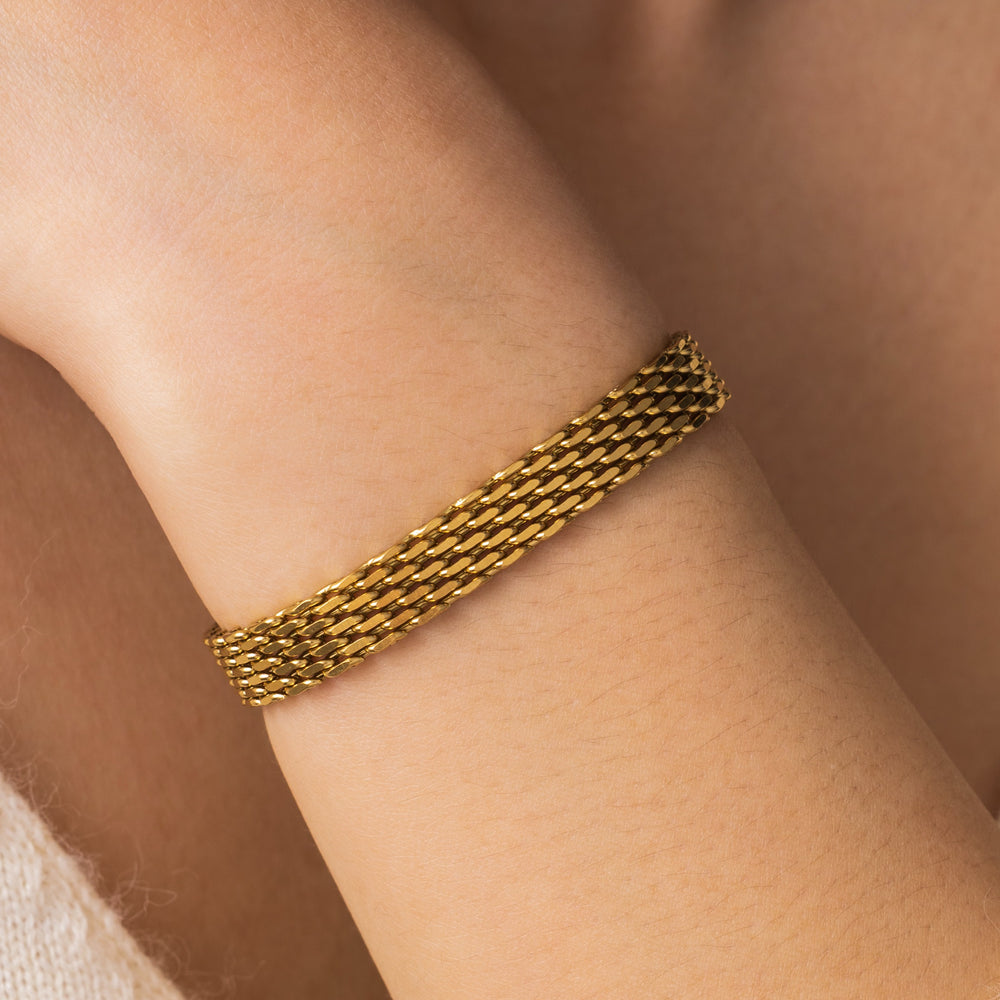 Panther Link Chain Bracelet - Gold / 6.5" + 2"