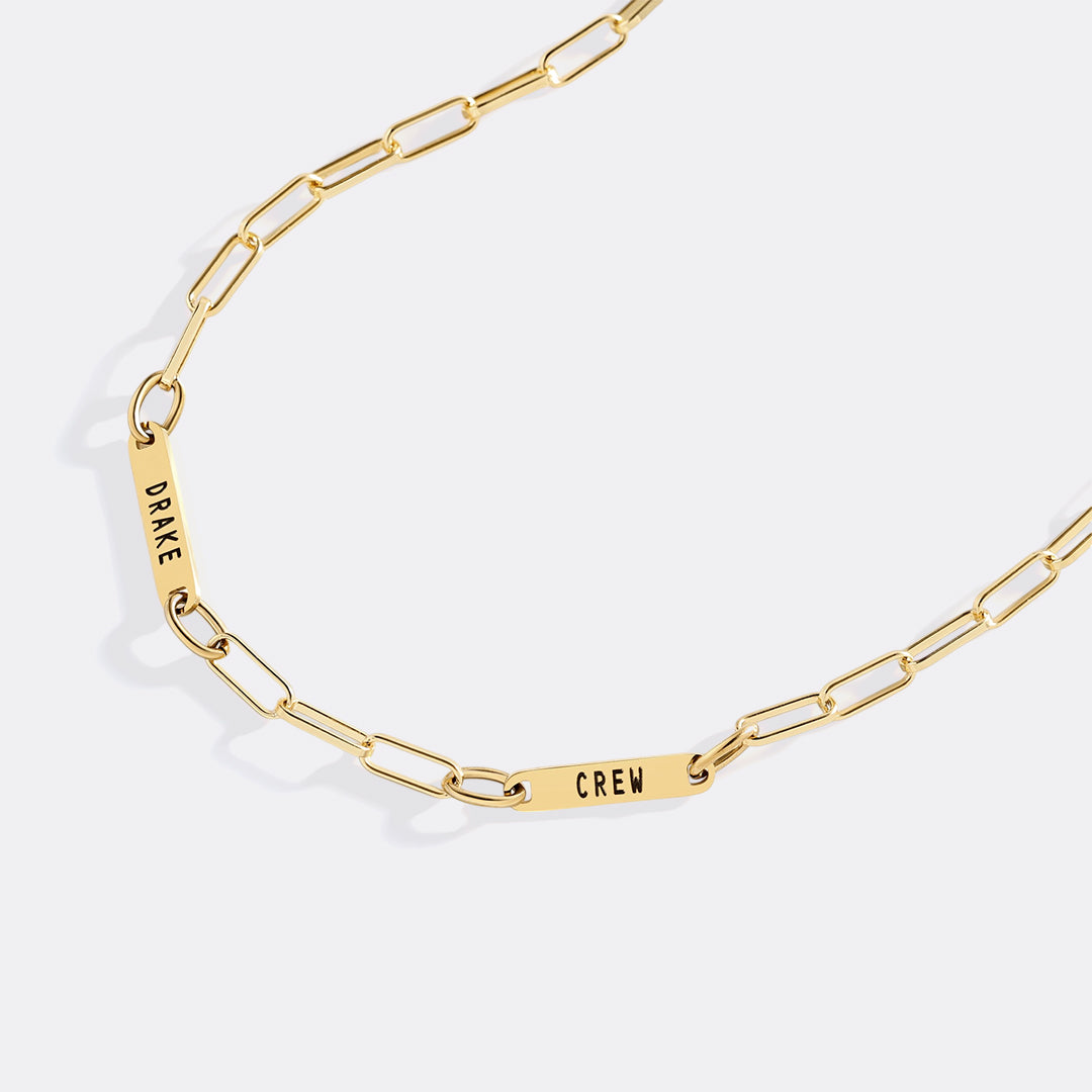 Paperclip Necklace Personalized Names