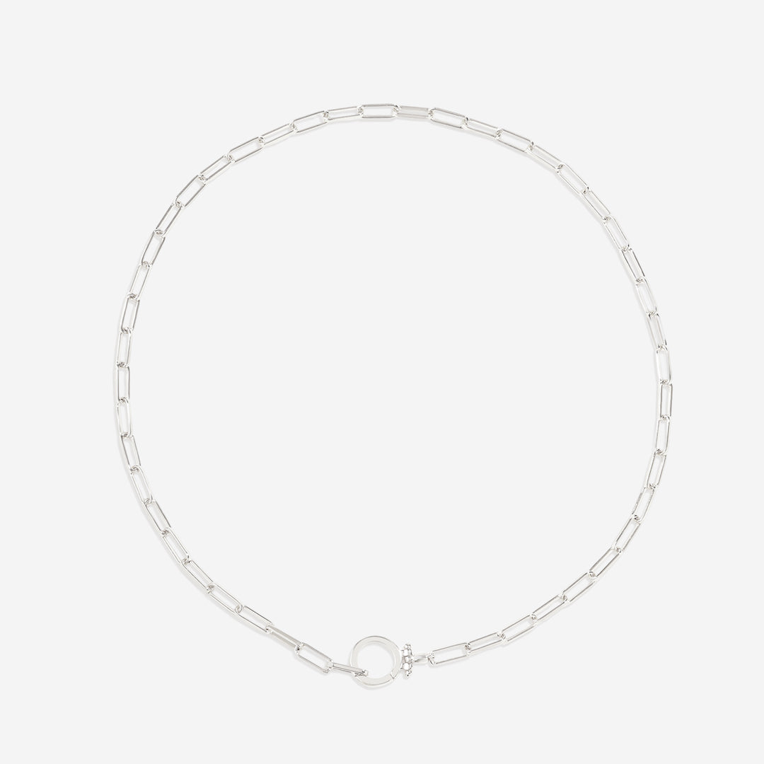 Mint & Lily Pave Mint Paperclip Necklace