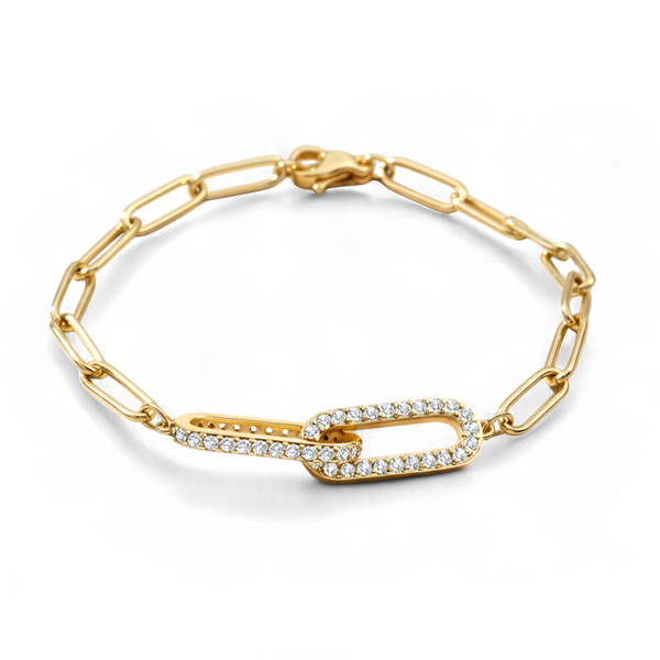 Pave Paperclip Chain Bracelet – Mint & Lily