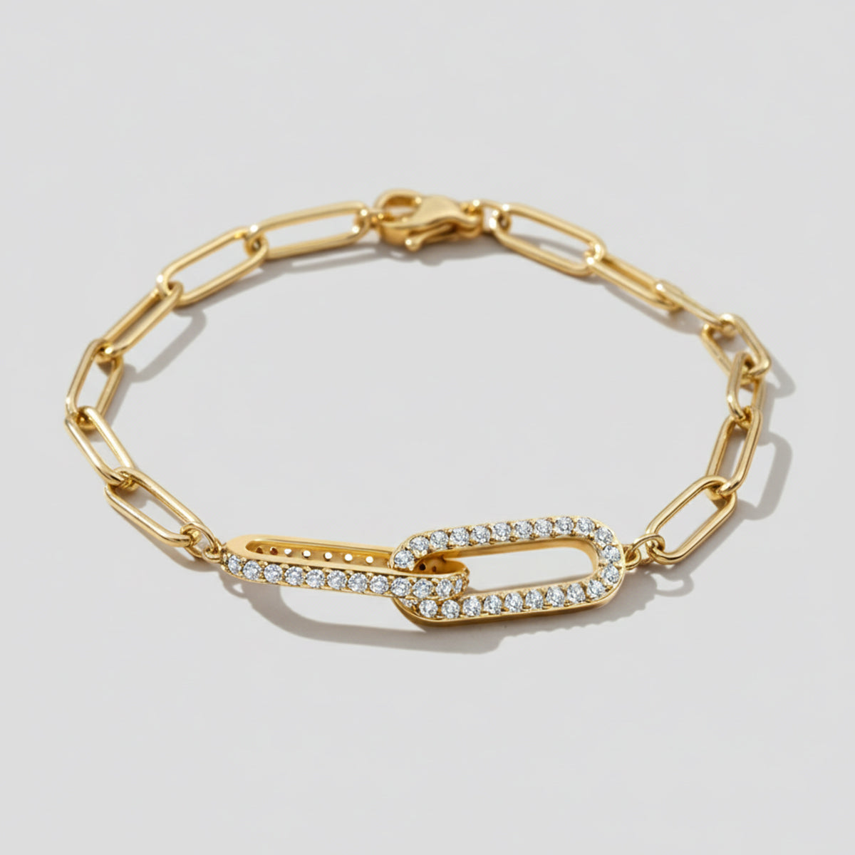Pave Paperclip Chain Bracelet – Mint & Lily