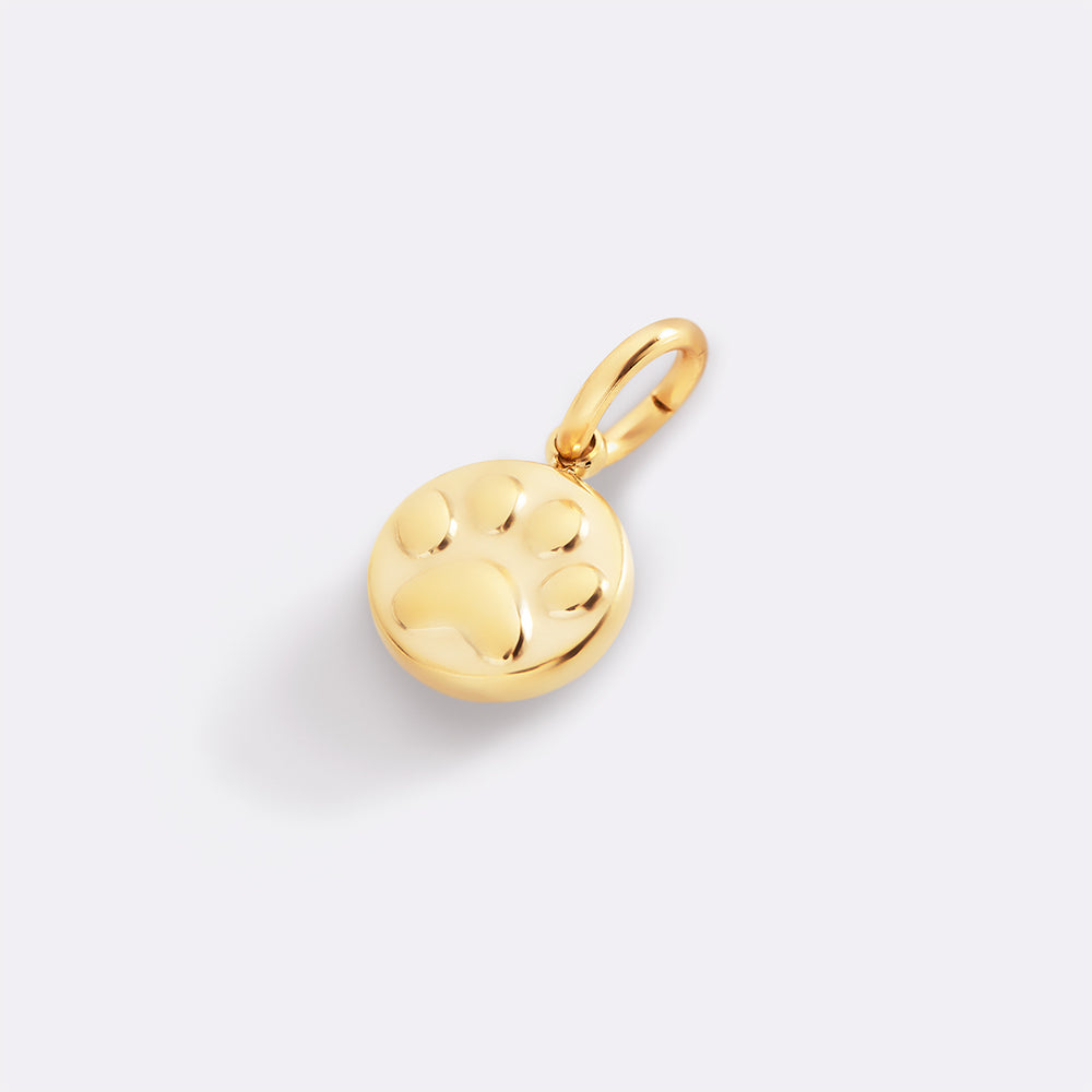 Gold pendant on a light gray background