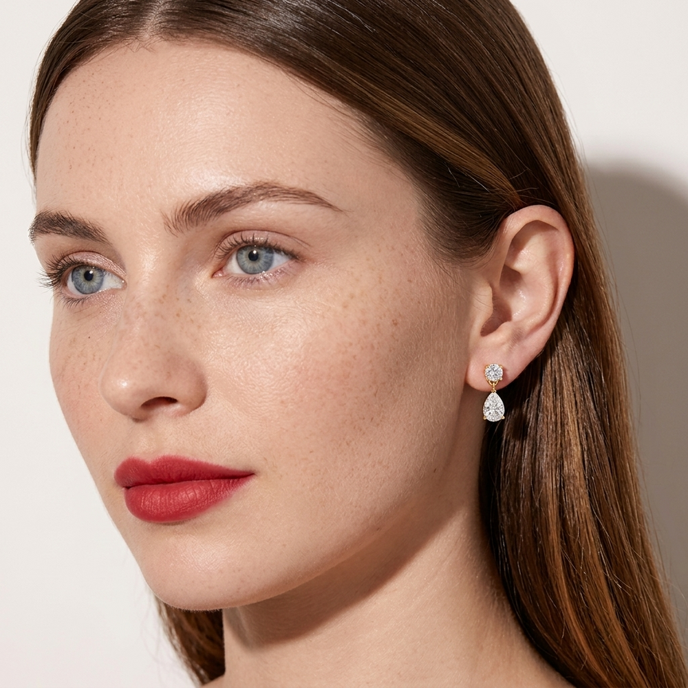 Pear Drop Earrings - Gold