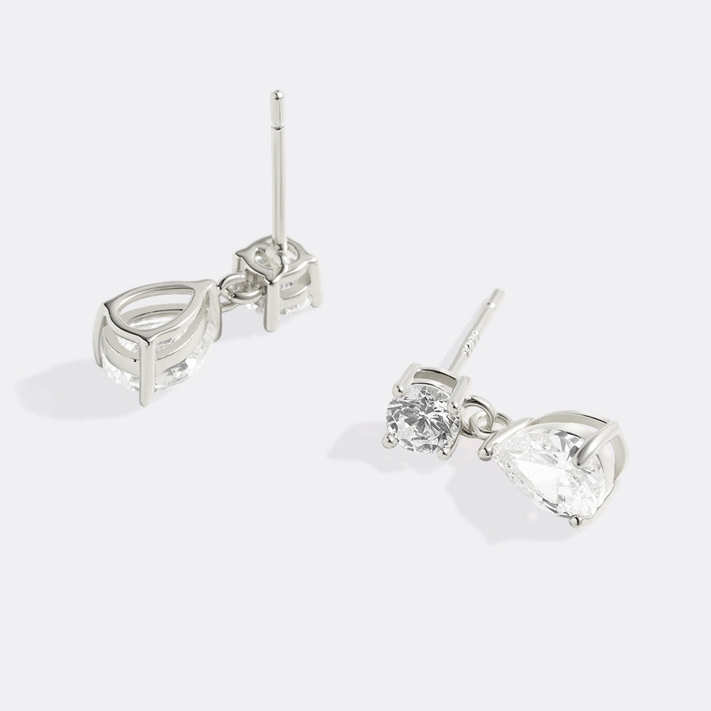 Pear Drop Earrings - Silver