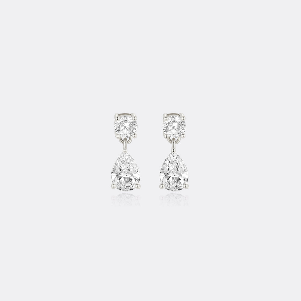 Pear Drop Earrings - Silver