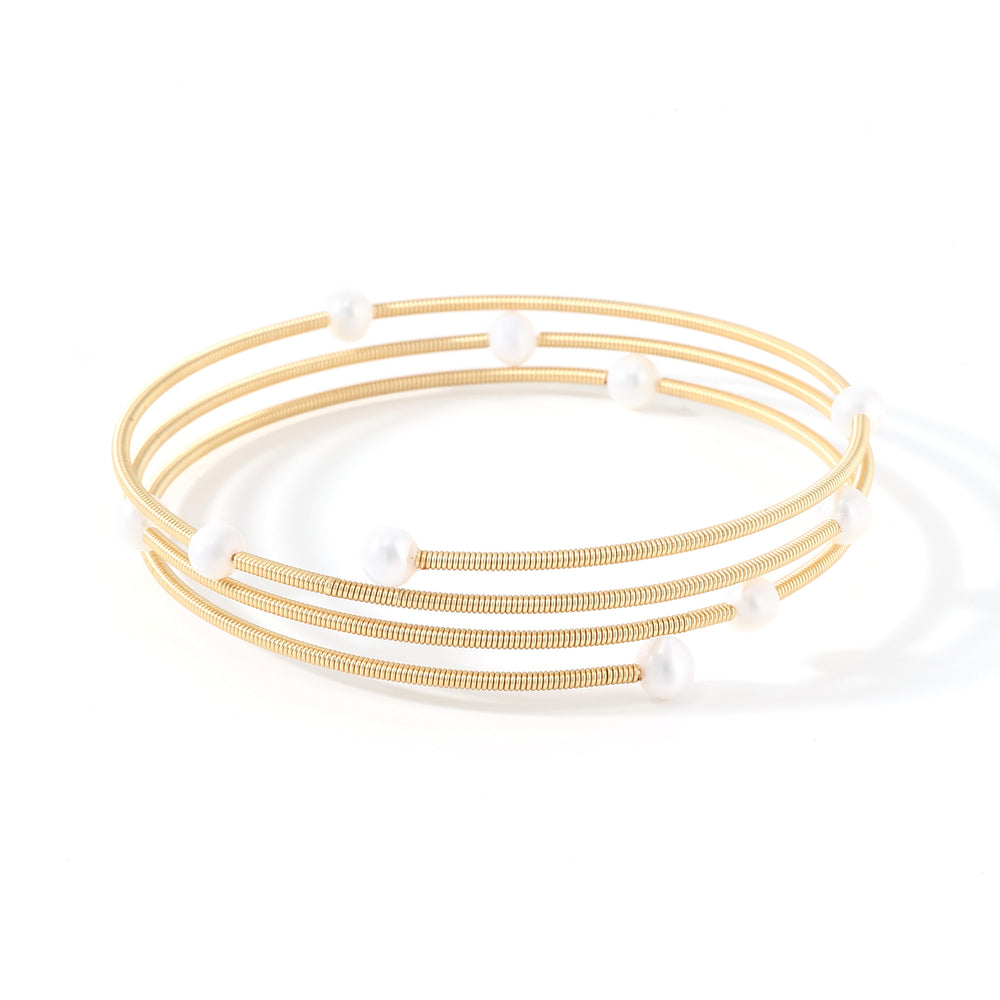 Pearl Wrap Bracelet - Gold