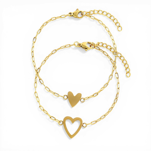 Perfect Fit Heart Bracelet Set – Mint & Lily