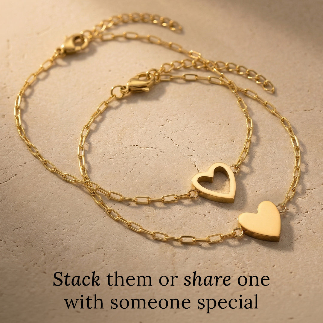 Perfect Fit Heart Bracelet Set – Mint & Lily