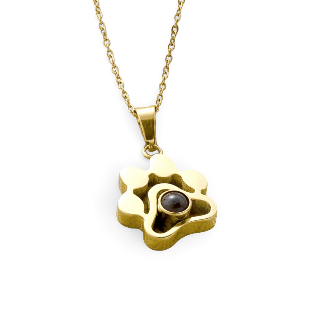Personalized Pet Photo Necklace - Gold