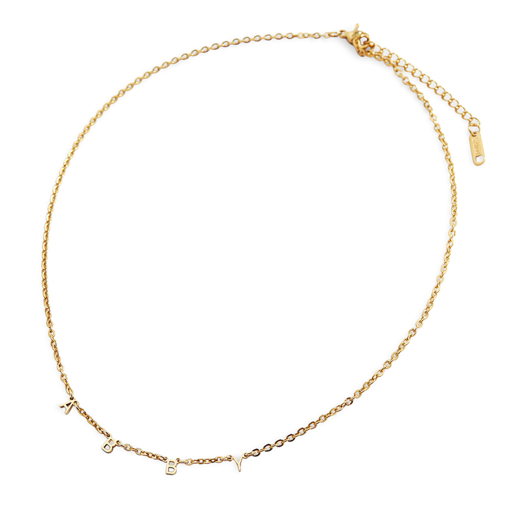 Personalized Minimalist Letter Necklace - Gold