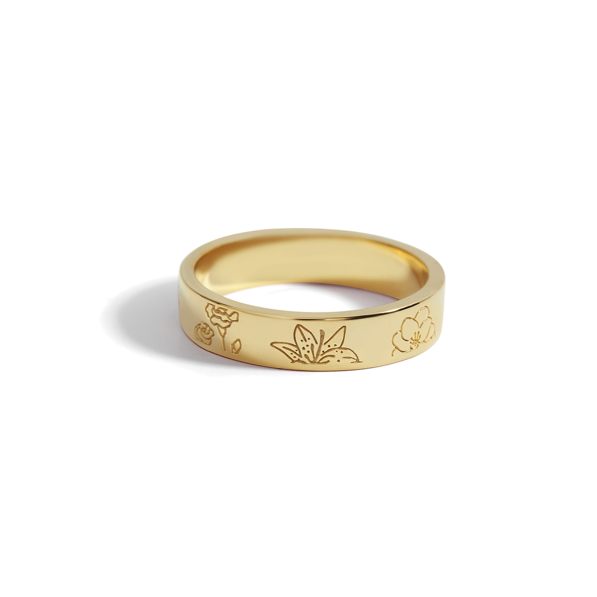 Personalized Stamped Flower Ring