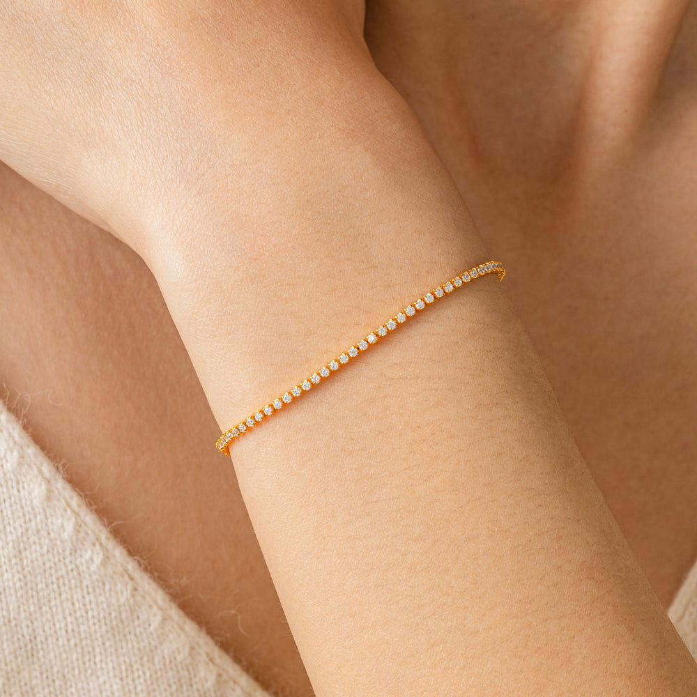 Petite Tennis Bracelet - Gold / 6.5"+1"
