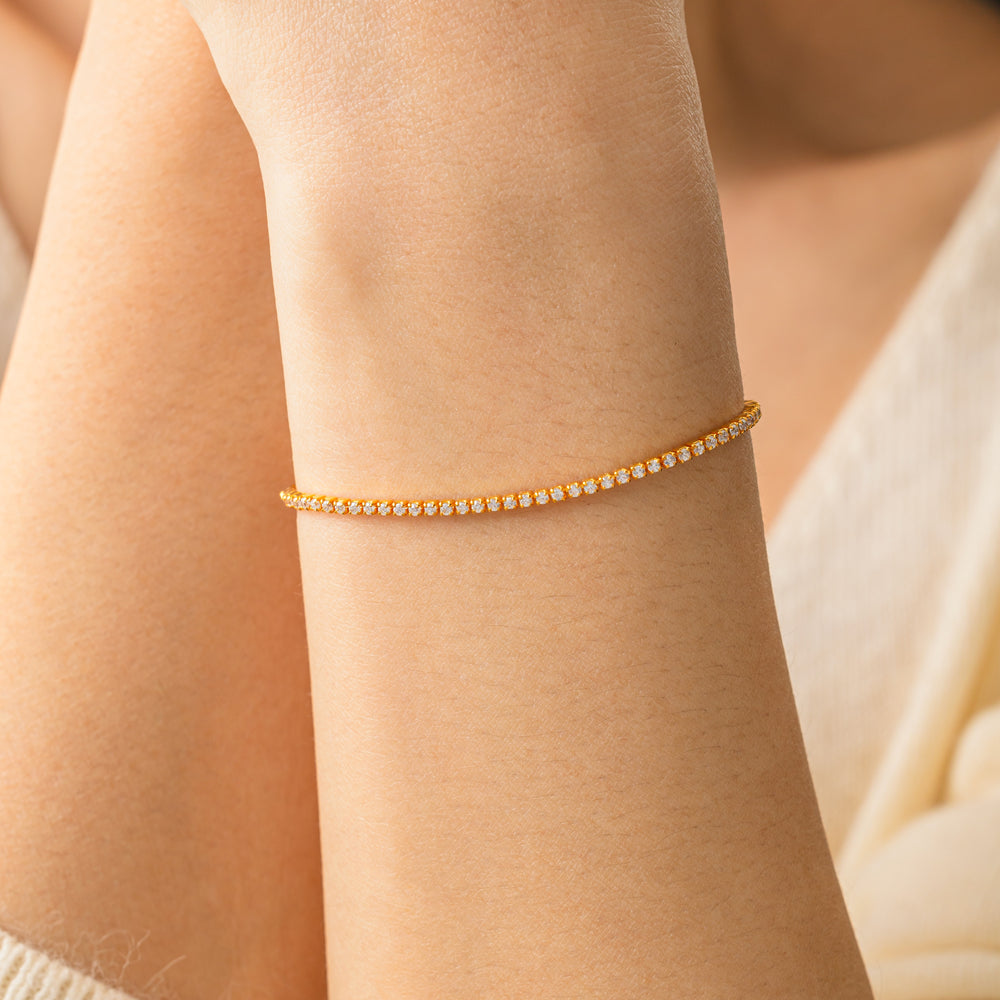 Petite Tennis Bracelet - Gold / 6.5"+1"