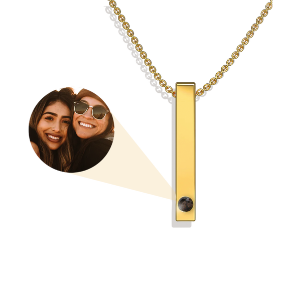 Amazon.com: Oak&Luna Personalized Custom Pillar Bar Necklace -3D Engraved 4  Sides- Sterling Silver 925 Jewelry Gift for Her- Mother Day Pendant (10k  Yellow Gold) : Clothing, Shoes & Jewelry