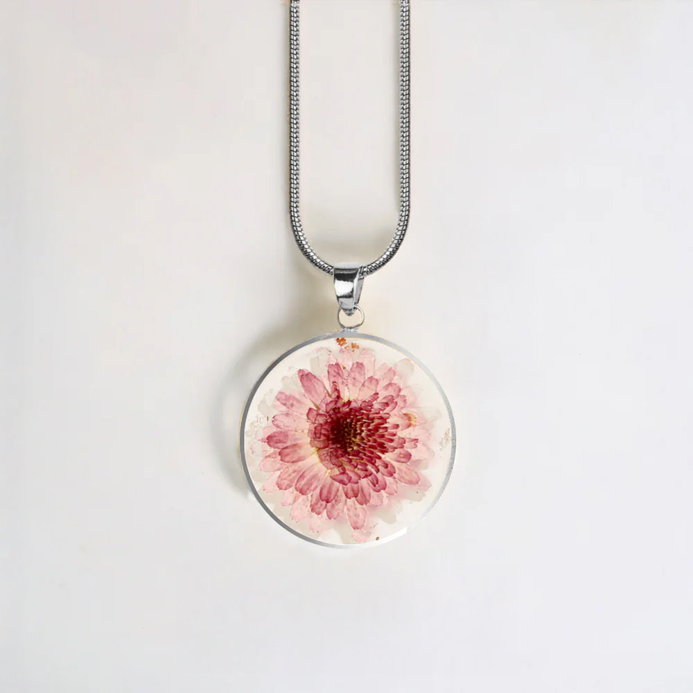 mint and lily birth flower necklace Pressed Birth Flower Necklace – Mint & Lily