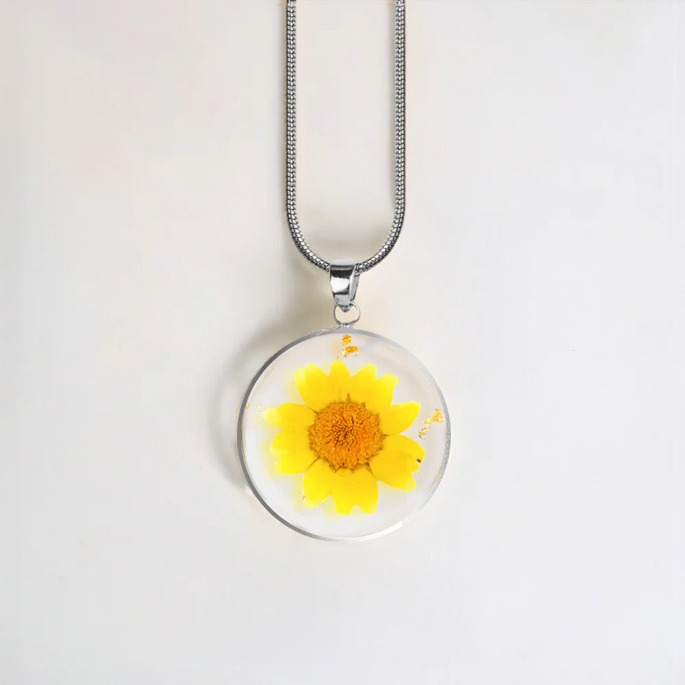 mint and lily birth flower necklace Pressed Birth Flower Necklace – Mint & Lily
