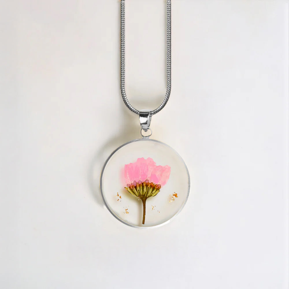 mint and lily birth flower necklace Pressed Birth Flower Necklace – Mint & Lily