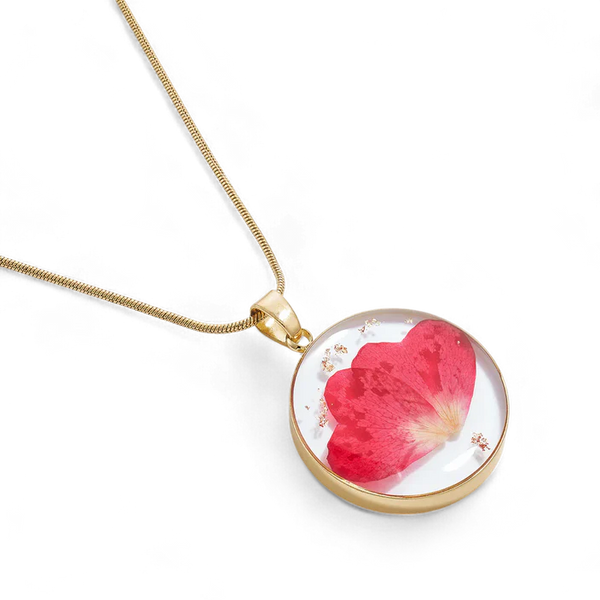 lily of the valley pressed flower necklace Pressed Birth Flower Necklace