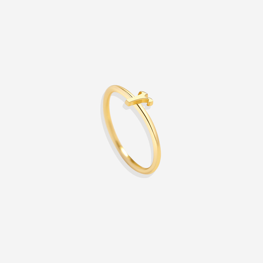 Dainty Stacking Letter Ring – Mint & Lily