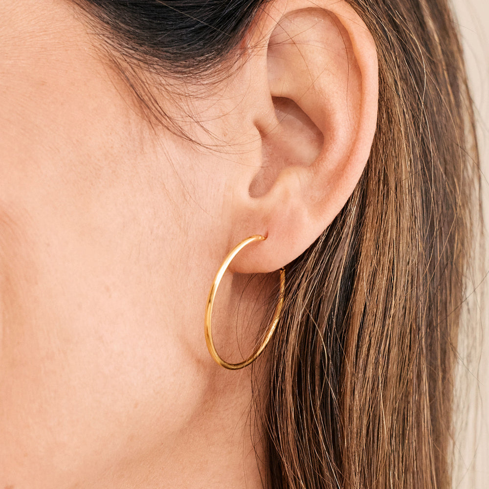 Endless Hoop Earrings - Gold / 30MM