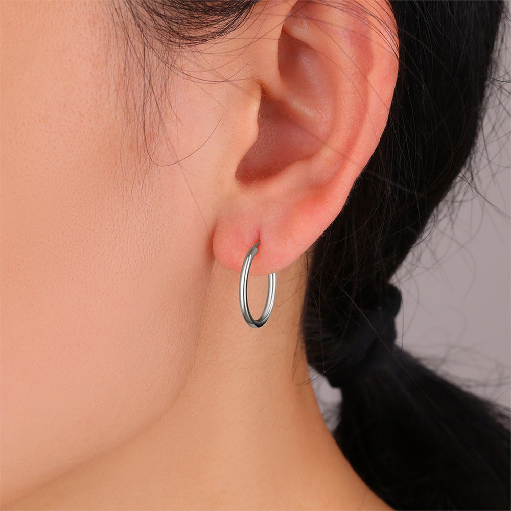 Endless Hoop Earrings - Silver / 20MM