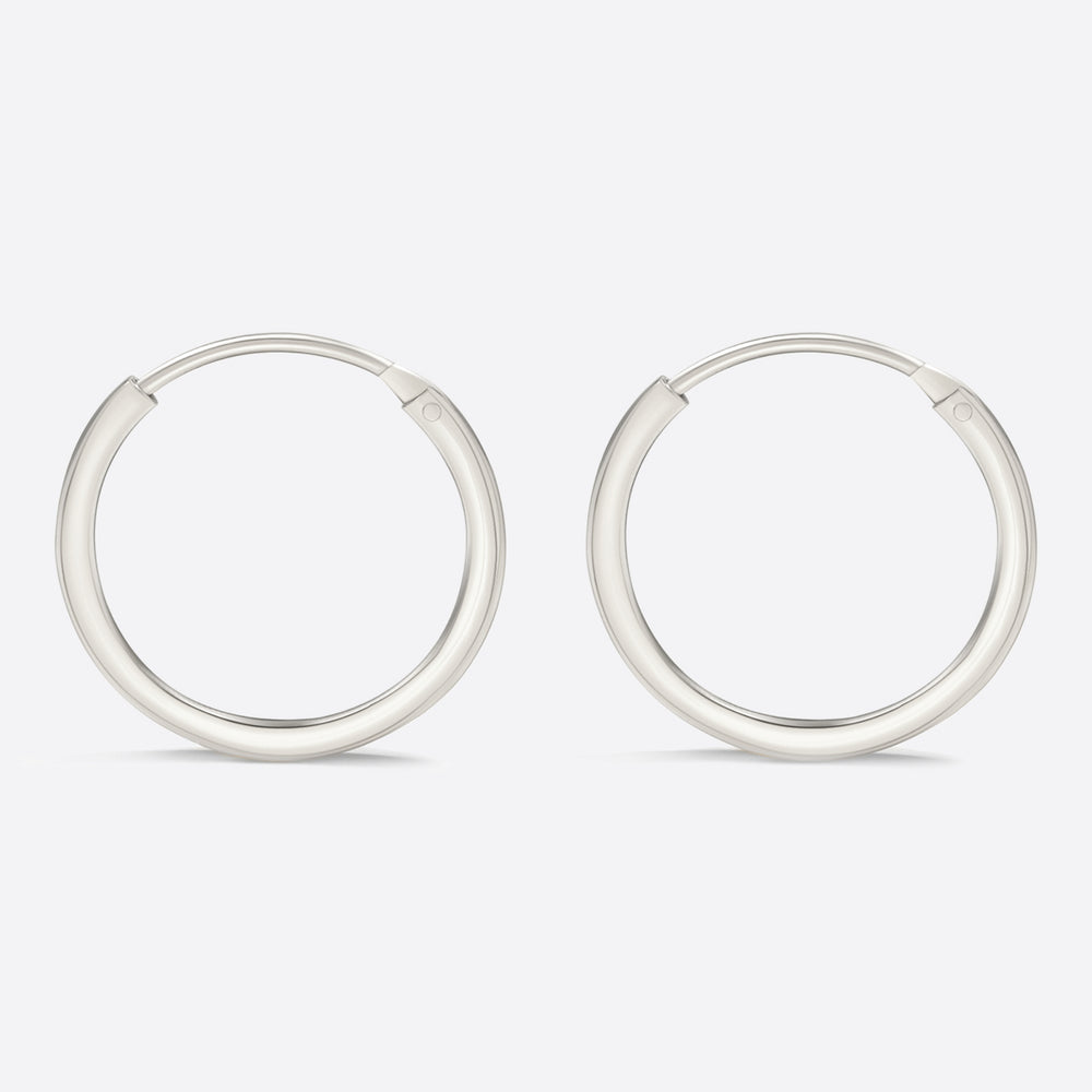 Endless Hoop Earrings - Silver / 20MM