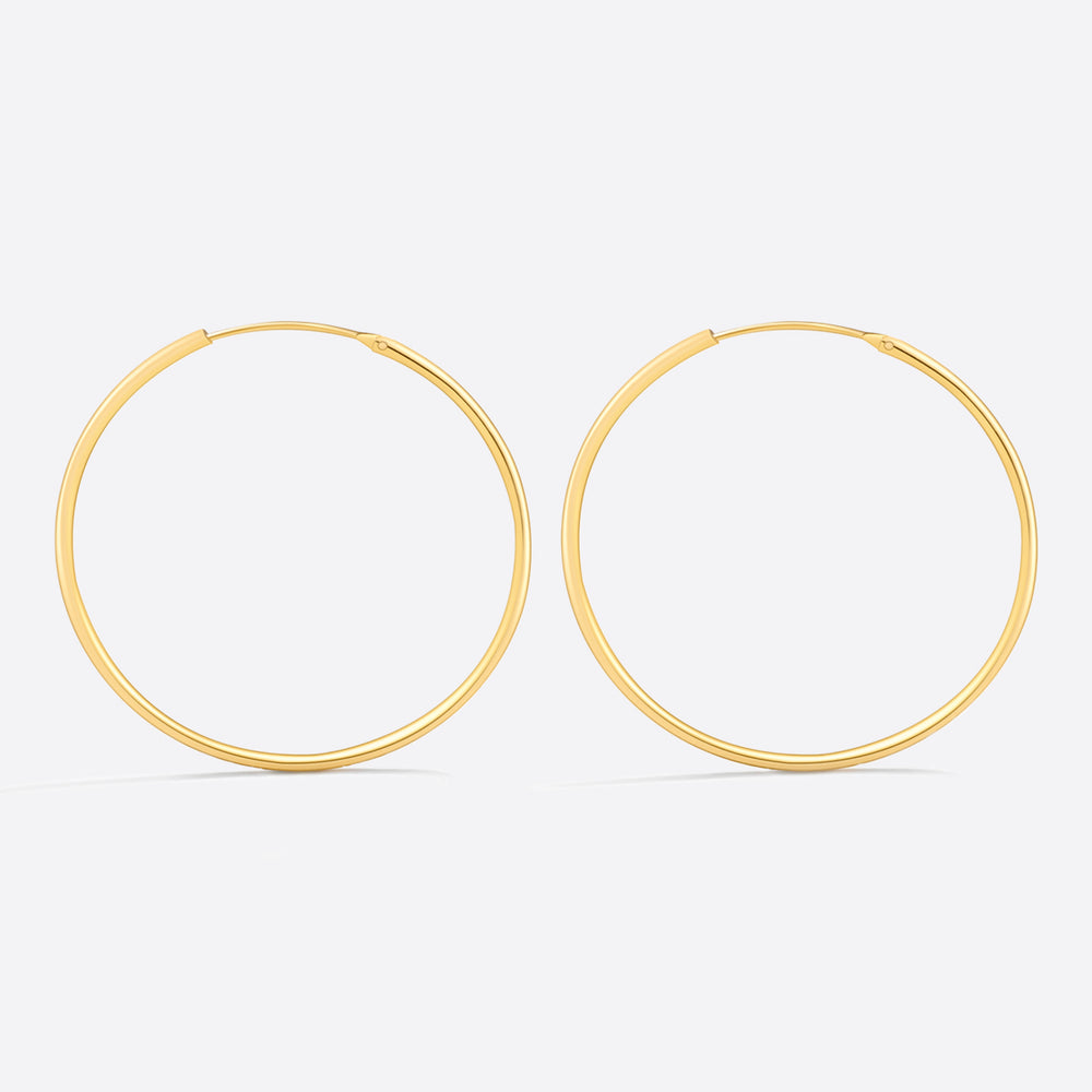 Endless Hoop Earrings - 18k Gold Over Sterling Silver / 40MM