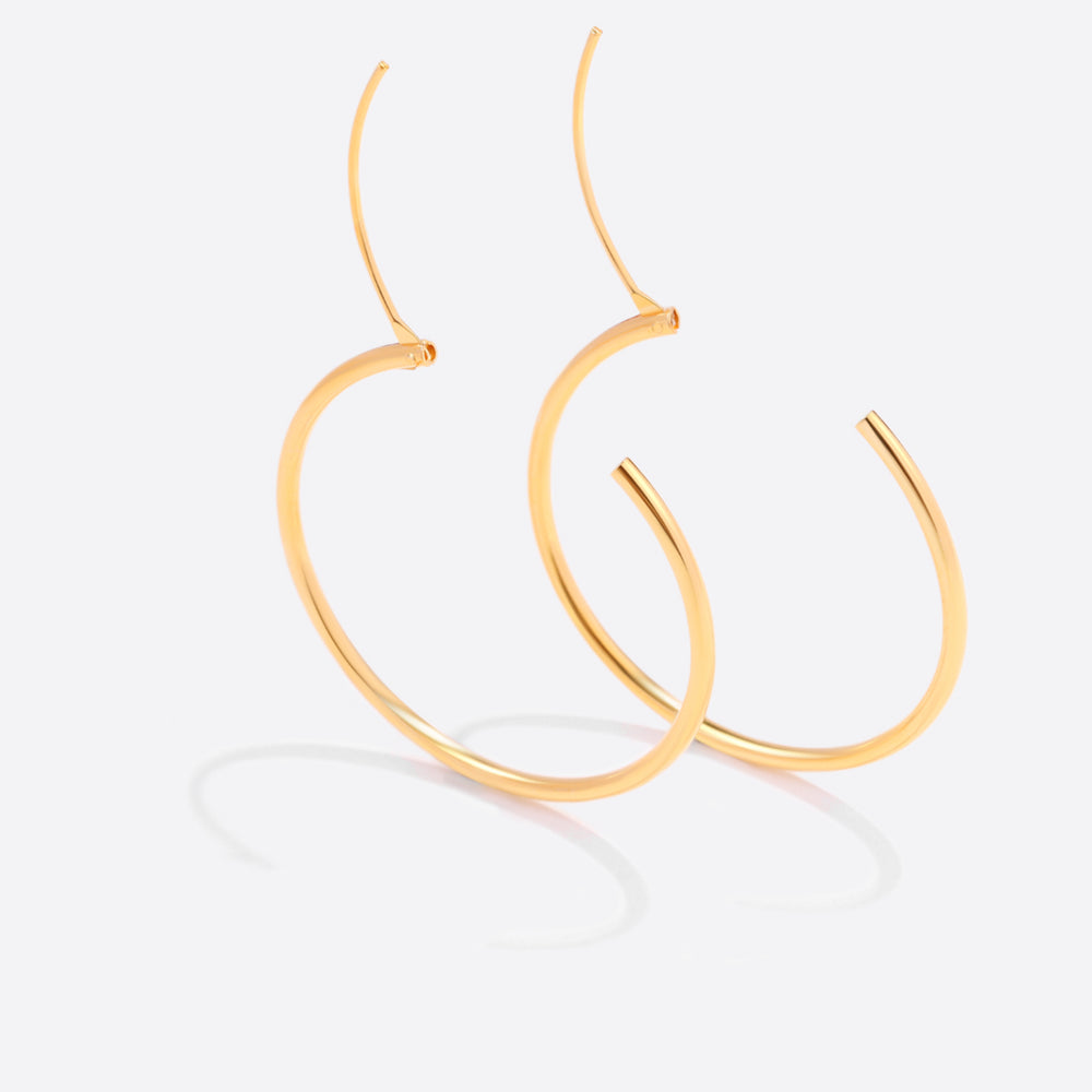 Endless Hoop Earrings - 18k Gold Over Sterling Silver / 40MM