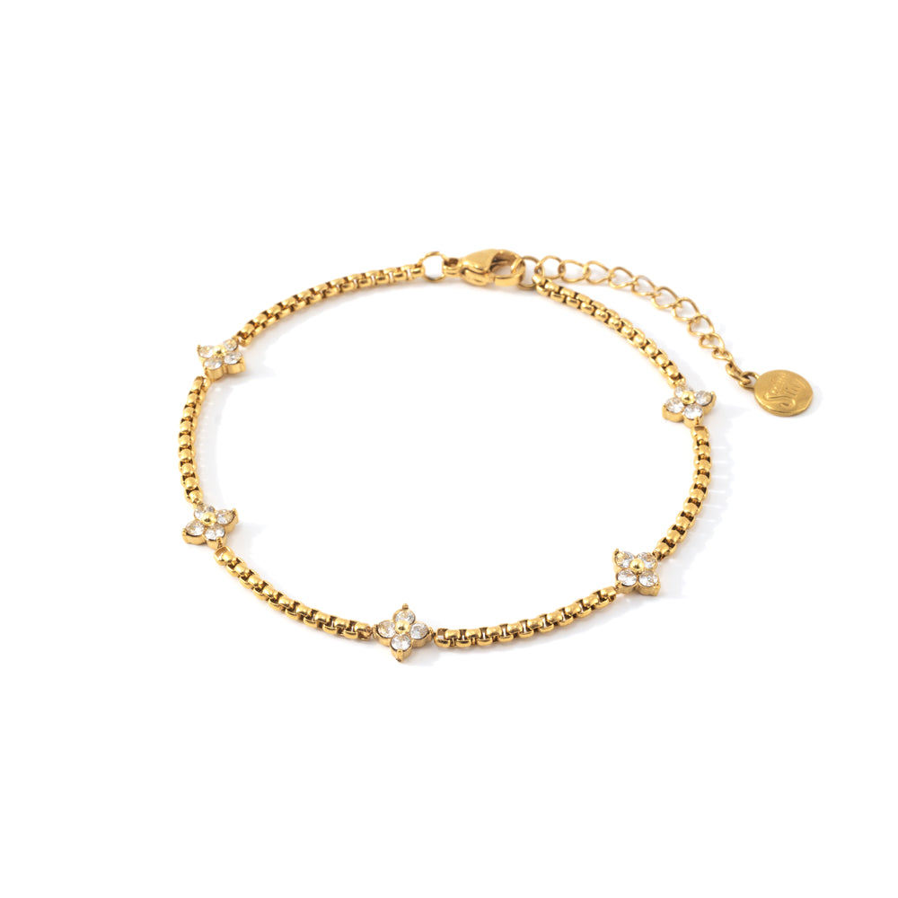 Radiant Clover Bracelet - Gold / 6.5" + 1"