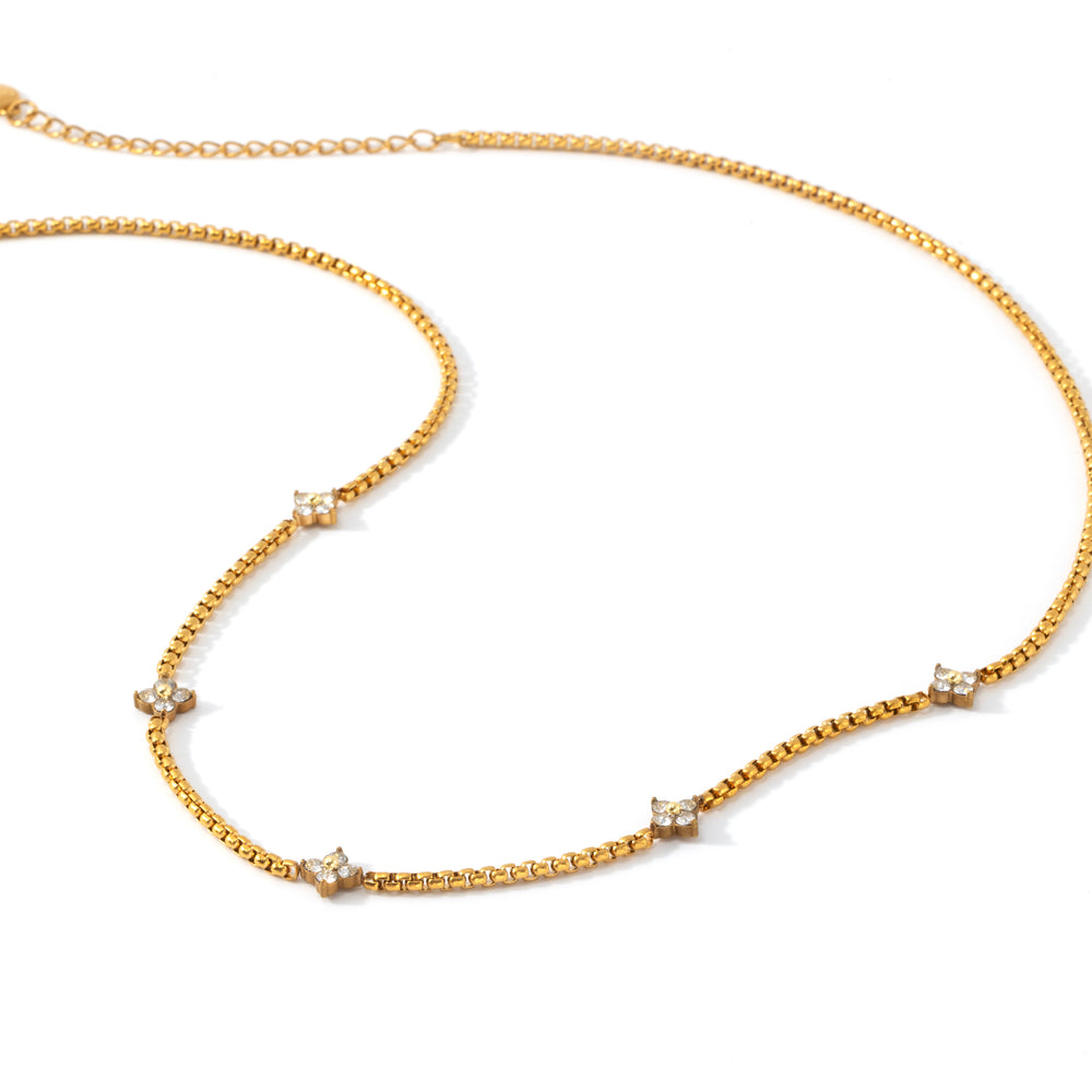 Radiant Clover Necklace - Gold / 18.5" + 2"