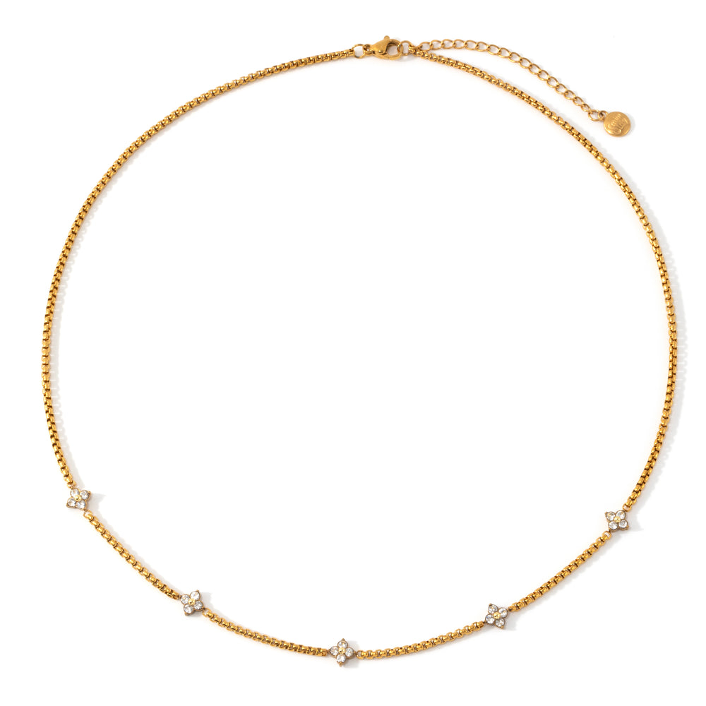 Radiant Clover Necklace - Gold / 18.5" + 2"